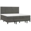 Cama Box Spring Con Colchón Terciopelo Gris Oscuro 200x200 Cm