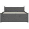 Estructura De Cama Individual Madera Maciza Gris 75x190 Cm