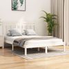 Estructura De Cama Doble Pequeña Madera Maciza Blanca 120x190cm