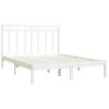 Estructura De Cama Doble Pequeña Madera Maciza Blanca 120x190cm