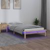 Estructura De Cama Con Led Madera Maciza 90x200 Cm Marrón