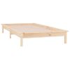 Estructura De Cama Con Led Madera Maciza 90x200 Cm Marrón