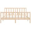 Estructura De Cama De Madera Maciza 200x200 Cm Marrón