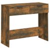 Mesa Consola Madera Contrachapada Roble Ahumado 90x36x75 Cm Marrón