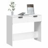 Mesa Consola De Madera Contrachapada Blanco 90x36x75 Cm