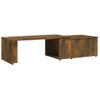 Mesa De Centro Madera Contrachapada Roble Ahumado 150x50x35 Cm Marrón