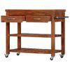 Carrito De Cocina De Madera Maciza De Acacia 100x48x89 Cm Marrón