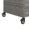 Carrito De Bar Con Cajón Ratán Sintético Gris 100x45x97 Cm