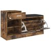 Banco Zapatero Madera De Ingeniería Roble Ahumado 94,5x31x57 Cm Marrón