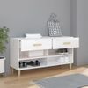 Mueble Zapatero Madera Contrachapada Blanco Brillo 102x35x55 Cm