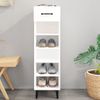 Mueble Zapatero Madera Contrachapada Blanco Brillo 30x35x105 Cm