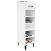 Mueble Zapatero Madera Contrachapada Blanco Brillo 30x35x105 Cm