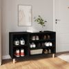 Mueble Zapatero Madera Contrachapada Negro 102x36x60 Cm