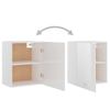 Armario Colgante 2 Uds Contrachapada Blanco Brillo 50x31x60 Cm