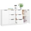 Aparadores 2 Uds Madera Contrachapada Blanco Brillo 60x30x70 Cm