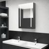 Armario De Baño Con Espejo Led Gris Brillante 50x13x70 Cm