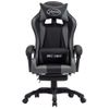 Silla Gaming Con Reposapiés Cuero Sintético Gris Y Negro