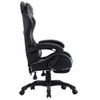 Silla Gaming Con Reposapiés Cuero Sintético Gris Y Negro