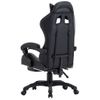 Silla Gaming Con Reposapiés Cuero Sintético Gris Y Negro