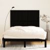 Cabecero De Cama Pared Madera Maciza Pino Negro 146,5x3x110 Cm