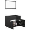 Set Muebles De Baño 2 Piezas Madera De Ingeniería Negro Brillo