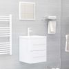 Armario Para Lavabo Aglomerado Blanco Brillante 41x38,5x48 Cm