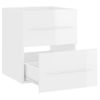 Armario Para Lavabo Aglomerado Blanco Brillante 41x38,5x48 Cm