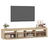 Mueble De Tv Con Luces Led Roble Sonoma 210x35x40 Cm Marrón