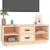 Mueble De Tv De Madera Maciza De Pino 100x34x40 Cm Marrón