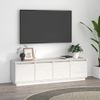 Mueble De Tv Madera Maciza De Pino Blanco 156x37x45 Cm