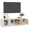 Mueble De Tv Madera Maciza De Pino Blanco 156x37x45 Cm