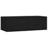 Mueble De Tv Colgante Madera Contrachapada Negro 80x36x25 Cm