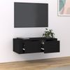 Mueble De Tv Colgante Madera Contrachapada Negro 80x36x25 Cm