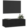 Mueble De Tv Colgante Madera Contrachapada Negro 80x36x25 Cm