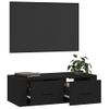 Mueble De Tv Colgante Madera Contrachapada Negro 80x36x25 Cm