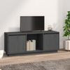 Mueble Para Tv De Madera Maciza De Pino Gris 110,5x35x44 Cm