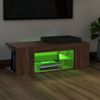 Mueble De Tv Con Luces Led Color Roble Marrón 90x39x30 Cm