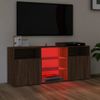 Mueble De Tv Con Luces Led Marrón Roble 120x30x50 Cm