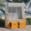 Silla Playa Strandkorb Dosel Ratán Sintético Madera Blanco Gris