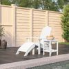 Silla De Jardín Adirondack Con Reposapiés Y Mesa Hdpe Blanco