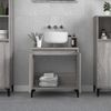 Armario De Lavabo Madera Contrachapada Gris Sonoma 58x33x60 Cm