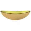 Lavabo De Vidrio Templado Dorado 54,5x35x15,5 Cm