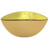 Lavabo De Vidrio Templado Dorado 54,5x35x15,5 Cm