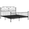 Estructura De Cama De Metal 200x200 Cm Negro