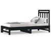 Sofá Cama Extraíble Madera Maciza De Pino Negro 2x(90x190) Cm