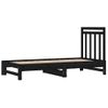 Sofá Cama Extraíble Madera Maciza De Pino Negro 2x(90x190) Cm