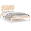 Estructura De Cama Madera Maciza 120x190 Cm Marrón