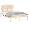 Estructura De Cama Madera Maciza 120x190 Cm Marrón