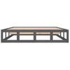 Estructura De Cama De Madera Maciza Gris King Size 150x200 Cm