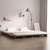 Cama De Palets De Madera Maciza De Pino 160x200 Cm Gris